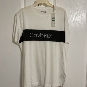 Mens White T Shirt Calvin Klein